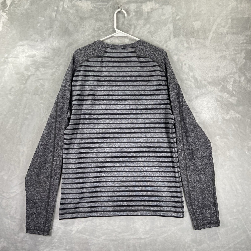 Lululemon Shirt men's Large Long Sleeve Performance Tee Striped Crew Neck Casual - Picture 11 of 11